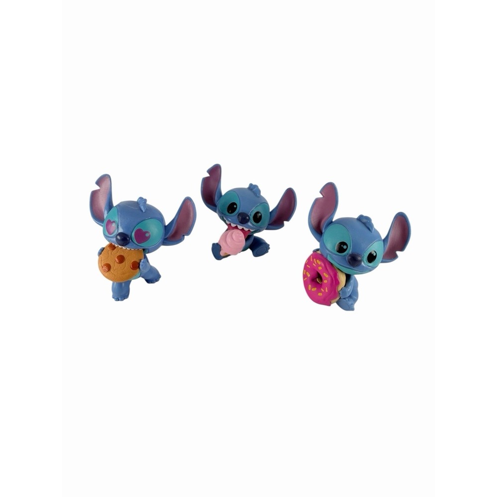 Disney Stitch Feed Me Series Lot Of 3  Cookie, Donut, Pink Ice Cream Just Play